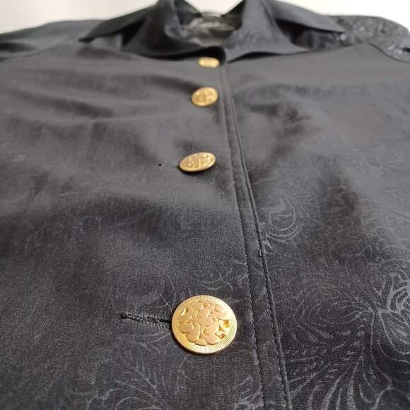 Pizazz Floral Jacquard Pattern Vintage Trent Coat - Picture 4 of 16